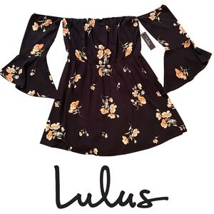 NWT Lulus off-the-shoulder Boho Dress